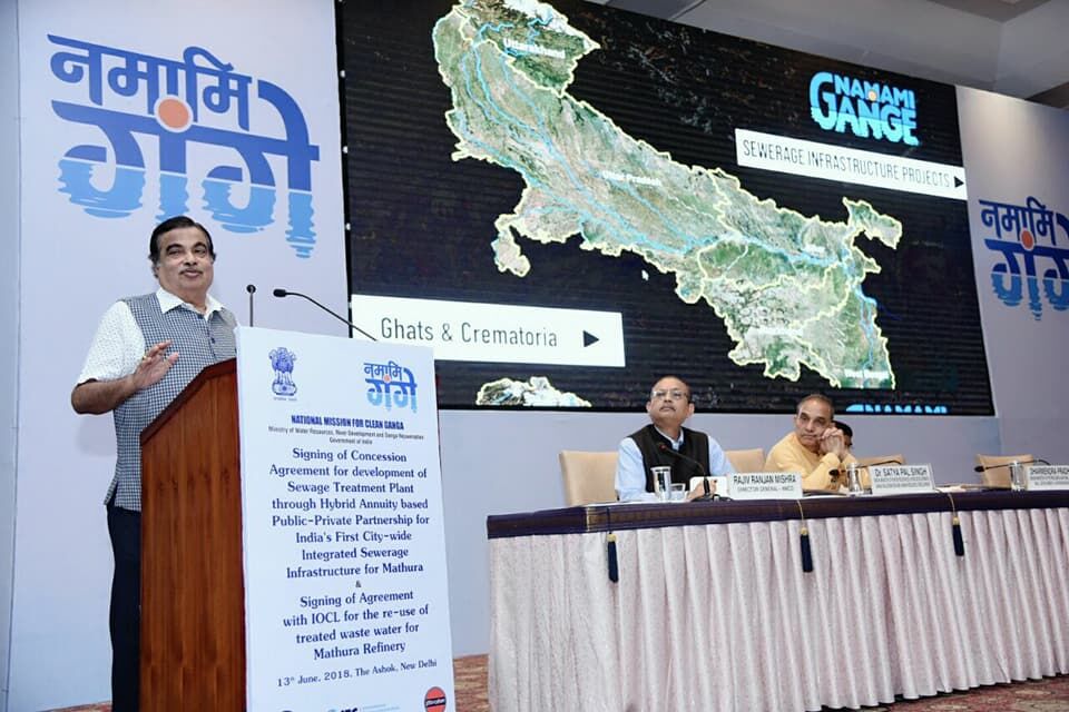 namami gange cleanliness drive in ganga yamuna saryu nitin gadkari