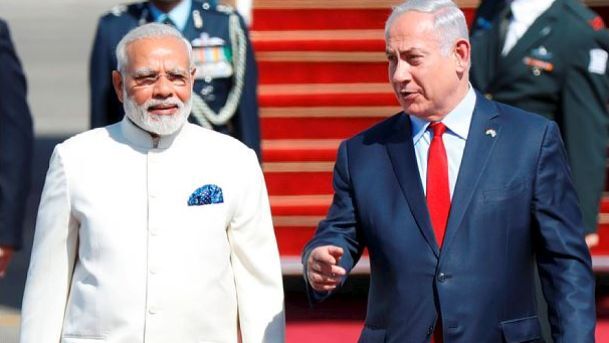 Narendra Modi broke protocol to greet Benjamin Netanyahu